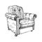 Armchair vector hand drawing
