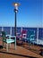 Armchairs at sundeck of a ship in the mediterraenean sea