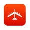 Armed fighter jet icon digital red