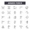 Armed force line icons, signs, vector set, linear concept, outline illustration