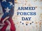 Armed Forces Day. Beautiful greeting card. National holiday