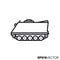 Armed personnel carrier vector line icon