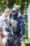 Armed policeman holding a rifle dressed in his uniform