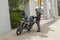 Armed security guard secureing the perimeter of the concourse at the entrance to the Yad Vashem museum in Jerusalem Israel as the