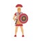 Armed soldier of roman empire in traditional clothing a vector illustration