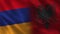 Armenia and Albania Realistic Half Flags Together