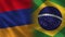 Armenia and Brazil Realistic Half Flags Together