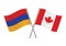 Armenia and Canada crossed flags.