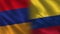 Armenia and Colombia Realistic Half Flags Together