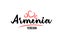 Armenia country with red love heart and its capital Yerevan creative typography logo design