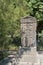 Armenia, Echmiadzin, September 2021. Khachkar of the 16th century in the park of the residence of the Catholicos.