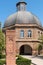 Armenia, Echmiadzin, September 2021. The modern chapel of the Armenian church and the old khachkar.