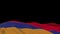 Armenia fabric flag waving on the wind loop. Armenian embroidery stiched cloth banner swaying on the breeze. Half-filled black