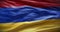 Armenia flag background. National flag of country waving