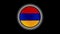 Armenia flag button isolated on black