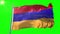 Armenia flag seamless looping 3D rendering video. Beautiful textile cloth fabric loop waving