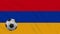 Armenia flag waving and football rotates, loop