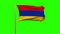 Armenia flag waving in the wind. Green screen