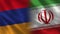 Armenia and Iran Realistic Half Flags Together