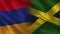 Armenia and Jamaica Realistic Half Flags Together