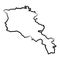 Armenia map from the contour black brush lines different thickness on white background. Vector illustration