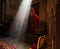 Armenia. Monastery Gegard. interior and rays