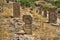 Armenia, Noravank: cross stones in the midday heat