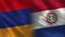 Armenia and Paraguay Half Flags Together