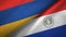 Armenia and Paraguay two flags textile cloth, fabric texture