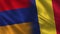 Armenia and Romania Half Flags Together