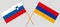 Armenia and Slovenia. Crossed Armenian and Slovenian flags