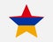 Armenia Star Flag. Armenian Star Shape Flag. Country National Banner Icon Symbol Vector 2D Flat Artwork Graphic Illustration