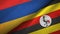 Armenia and Uganda two flags textile cloth, fabric texture