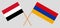 Armenia and Yemen. Crossed Armenian and Yemeni flags