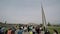 Armenia, Yerevan, The Armenian Genocide Memorial, April 24, 2022 -Low angle stabilized shot of thousands of people going