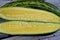 The Armenian cucumber, Cucumis melo var. flexuosus, a type of long, slender fruit which tastes like cucumber and looks somewhat