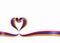 Armenian flag heart-shaped ribbon. Vector illustration.