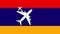 Armenian flag and planes. Animation of planes flying over the flag of Armenia.
