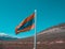 Armenian flag on the sky background. Armenia flag