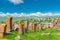 Armenian landmark stone tombstones ancient khachkars at Noratus