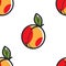 Armenian ripe peach seamless pattern fruit Armenia symbol