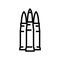 armor piercing bullets line icon vector illustration