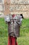 armor and tunic of soldier from ancient roman empire, lorica segmentata and tunic