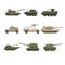 Armored army vehicles set, military heavy, special transport vector Illustrations on a white background