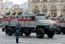 Armored car `Ural-VV` of the troops of the National Guard during the rehearsal of the Victory Day parade on Red Square