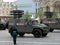 Armored cars `Tiger-M` with anti-tank missile complex `cornet` on red square during the victory parade