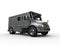 Armored cash transport truck - blue silver