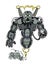 Armored comic book illustrated character sentry robot