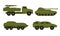 Armored Military Vehicles with Heavy Tank System Vector Set