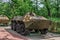 An armored personnel carrier APC in Peremohy Park in Mykolaiv, Ukraine